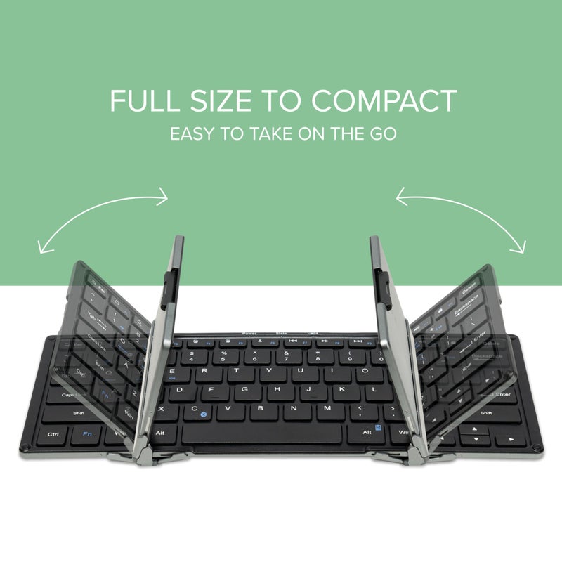 Plugable Foldable Bluetooth Keyboard for iPad, iPhones, Android, and Windows, Full-Size Multi-Device Keyboard, Wireless and Portable with Included Stand (11.5 inches) Upgraded Version of BT-KEY3 - Image 2